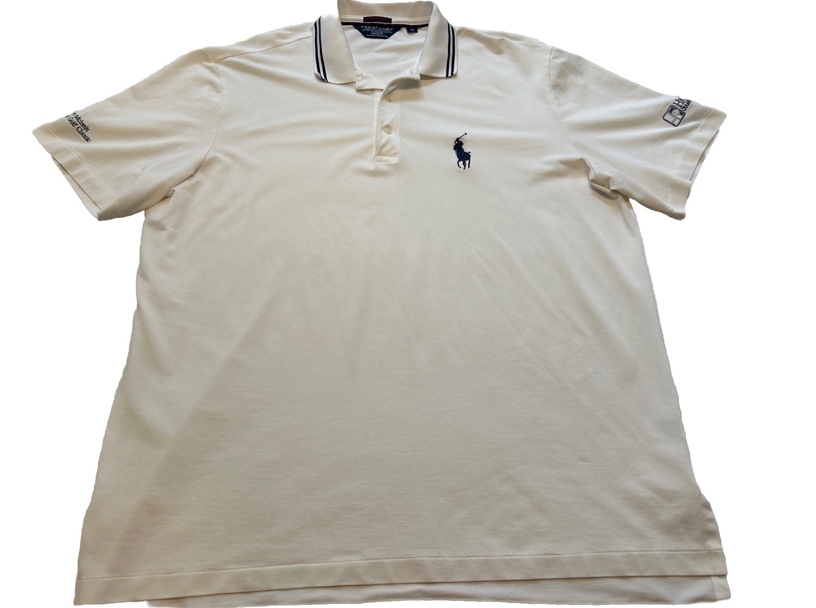 Ralph Lauren Polo Golf Shirt Mens XL White Pima Cotton Performance Big Pony