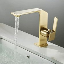 Brushed Gold Brass Bathroom Basin Sink Faucet Single Handle Mixer Tap anf703