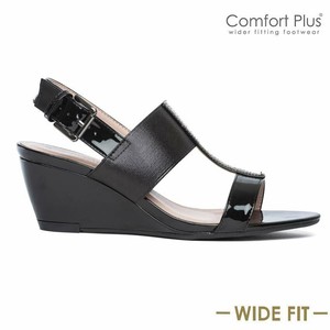 black wedge sandals wide fit