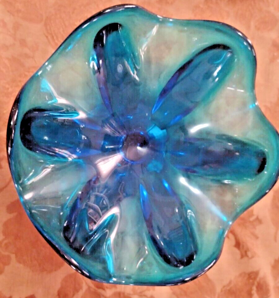 Blunique Six Petal Compote By Viking Glass