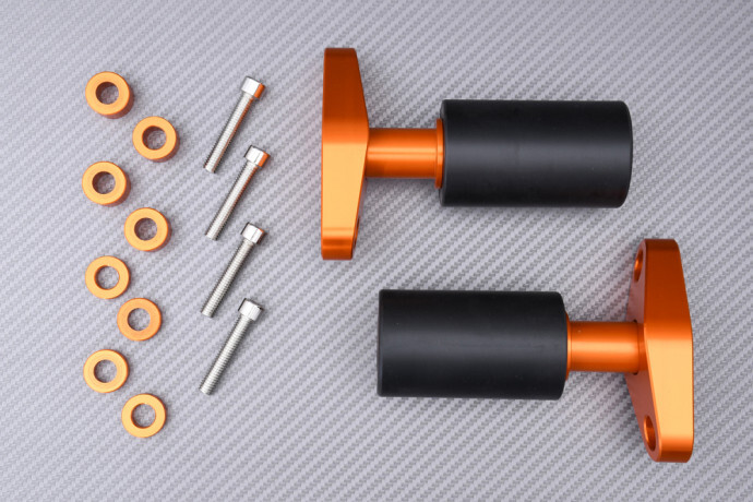 Tampon anti-chute orange KTM Duke 125 250 390 protection cadre moto