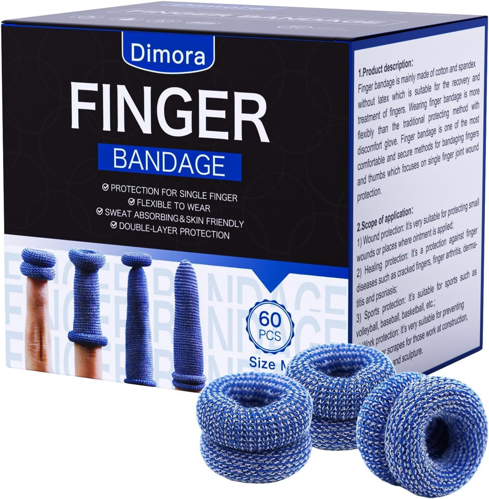 Finger Cots, 60Pcs Finger Protectors for Finger Tips, Breathable Finger Bandages