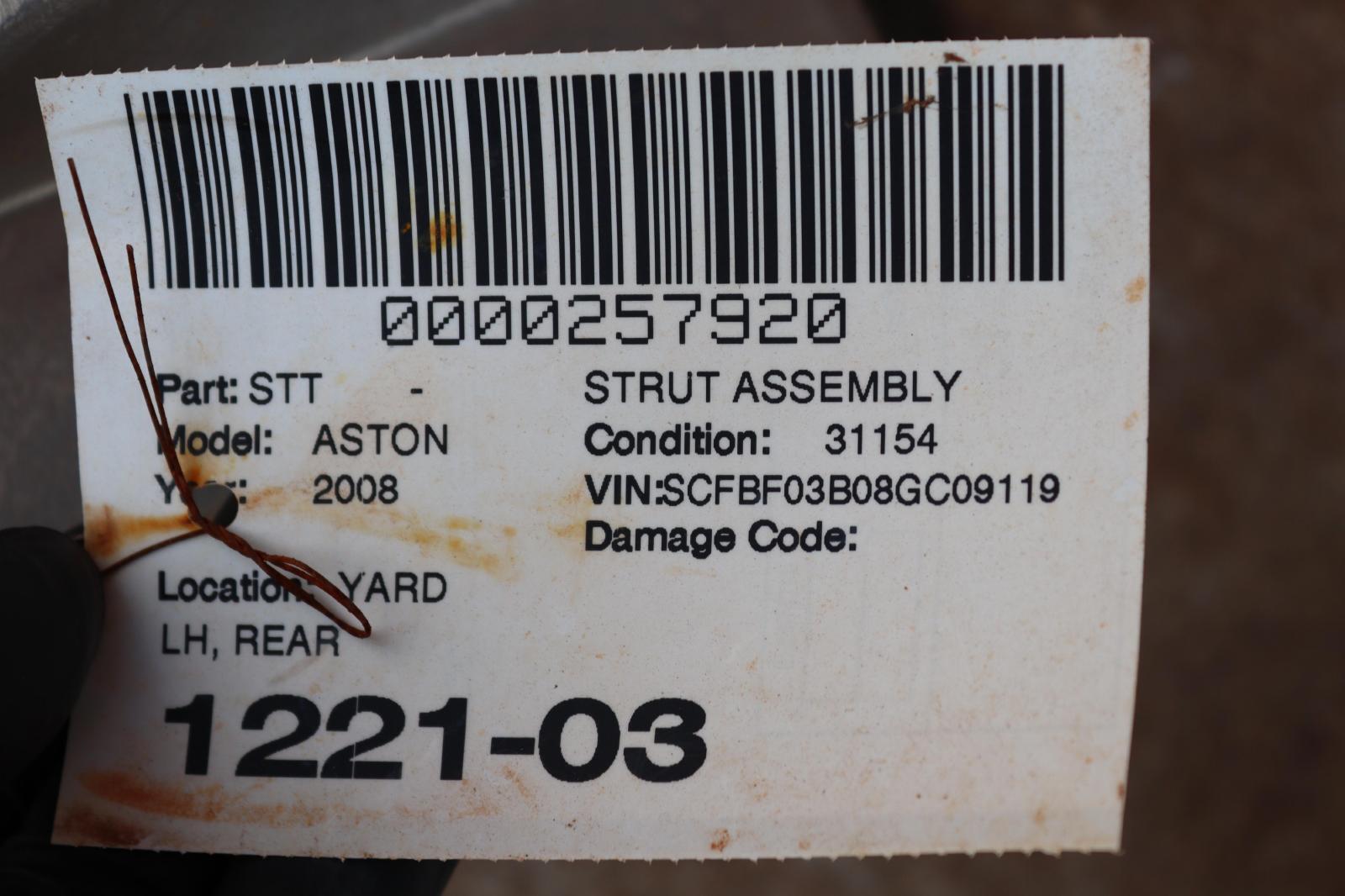 2007-2010 ASTON MARTIN V8 VANTAGE REAR LEFT SIDE SHOCK STRUT ABSORBER OEM