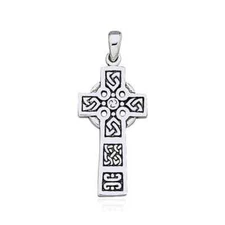 Celtic Knot Cross 925 Sterling Silver Pendant Fine Faith Jewelry Crucifix