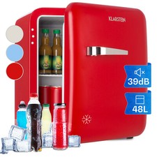 Mini Kühlschrank mit Gefrierfach 48 L Getränke Kosmetik Minibar Retro Rot