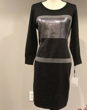 NWT Calvin Klein Women's Sequin Sweater Dress Gray - size Medium (Retail $118)