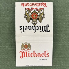 Vintage Matchbook Michael’s Restaurant Los Feliz California Matches Unstruck