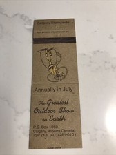 Calgary Stampede Vintage Matchbook Cover Rodeo Canada