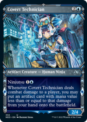 Covert Technician - Showcase Light Play, English Magic the Gathering MTG Kamigaw