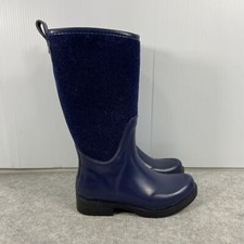 UGG Reignfall Tall Rain Boots Knee High Pull On Navy Blue Womens Size 6