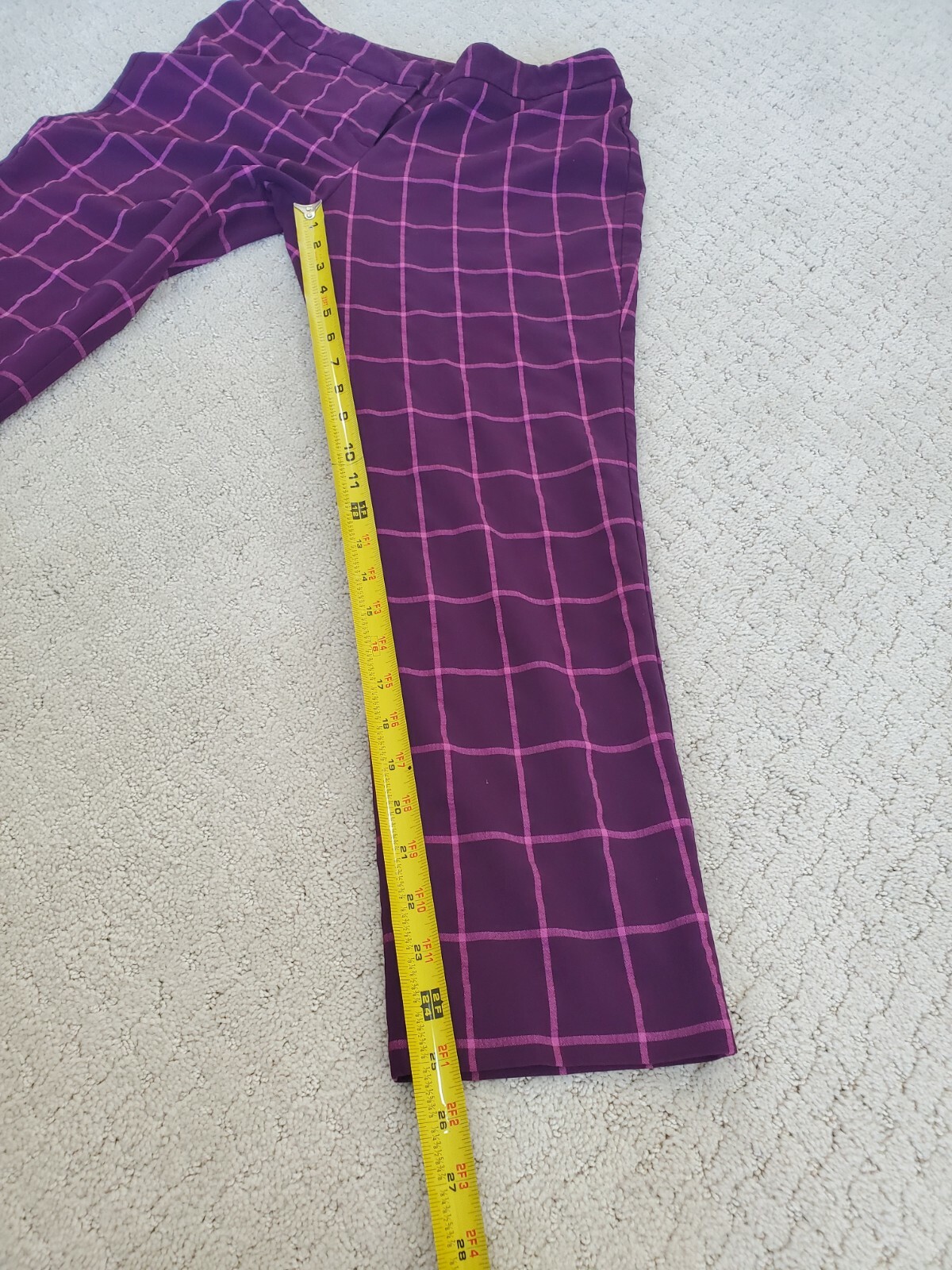Purple Checked Pixie Style Pants - image 5