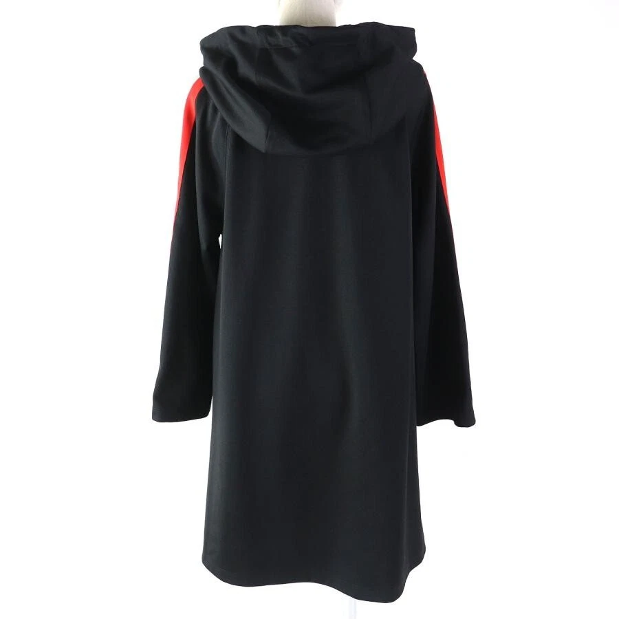 Gucci 502280 abito jacquard con cappuccio e mezza zip logo manica nero taglia S