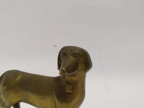 Vintage Decorative Brass Dachshund Dog Figurine - Picture 3 of 9