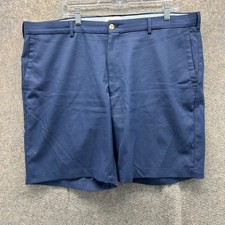 Peter Millar Shorts Mens 40 Blue Navy Chino Flat Golf Golfer Polyester Knit