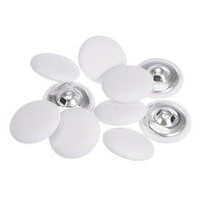 10pcs Fabric Cloth Covered Button 25mm Metal Round Sewing Buttons White New