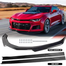 For 16-2024 Chevy Camaro 1le Carbon Fiber Front Bumper Lip Side Skirt Body Kits