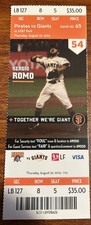 Pittsburgh Pirates vs Giants Game #65 8/22/2013 Sergio Romo on Ticket