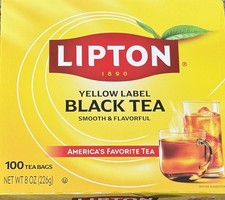 Lipton Yellow Label Black Tea  Infusion Bagged 8 oz 100 Tea Bags Pantry