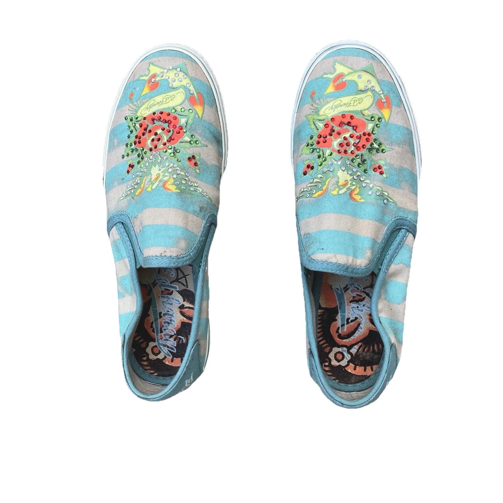 Rose Bird Rhinestone Blue Women 6 Clearance
