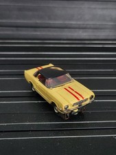 Aurora 1372 Tjet Ho Slot Car Yellow Hardtop '65 Ford Mustang Red Seats Blk Int.