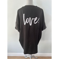 NWD Victoria's Secret LOVE Kimono One Size Black Satin Short Robe Bridal