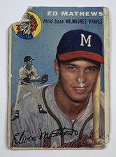 1954 Topps #30 Eddie Mathews Baseball Card (Braves) LB31-02