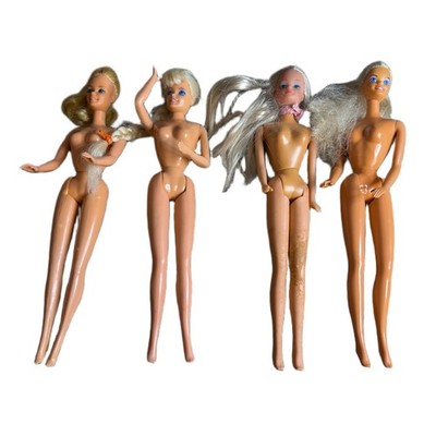 Vintage Mattel Barbie Doll Lot of 4 Blonde Nude Figures for Custom OOAK Repair