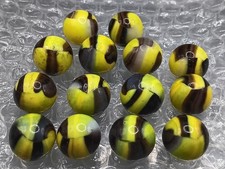 Vintage Marble King Marbles Lot- .64"- .59"- St. Mary's Bumblebee Marbles- L404