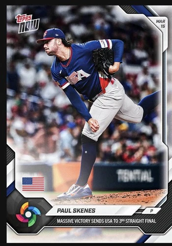 Paul Skenes WBC Win 2026 World Baseball Classic Topps NOW - Card 35 Presale