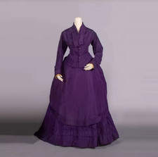 Women's Gothic Purple Day Walking Costume Victorian Edwardian Duchess Dinner