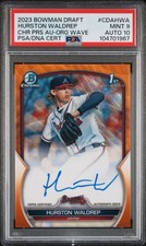 2023 Bowman Chrome Hurston Waldrep Draft Prospect Auto Orange /25 PSA 9/10 Pop 1