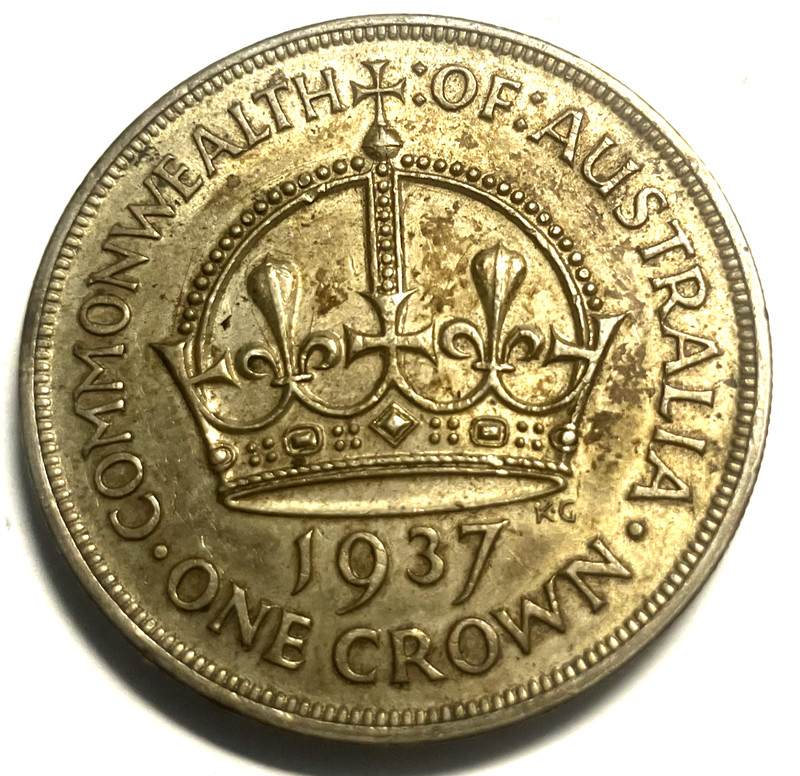 elf Australia 1 Crown 1937  Silver  George VI  Coronation