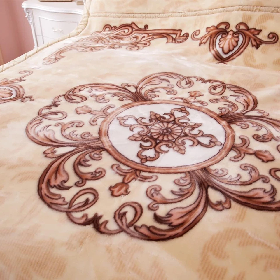 Edredón de visón coreano suave de 2 capas 86x95 pulgadas - Ideal para siestas acogedoras y noches frías Foto 4 de 4