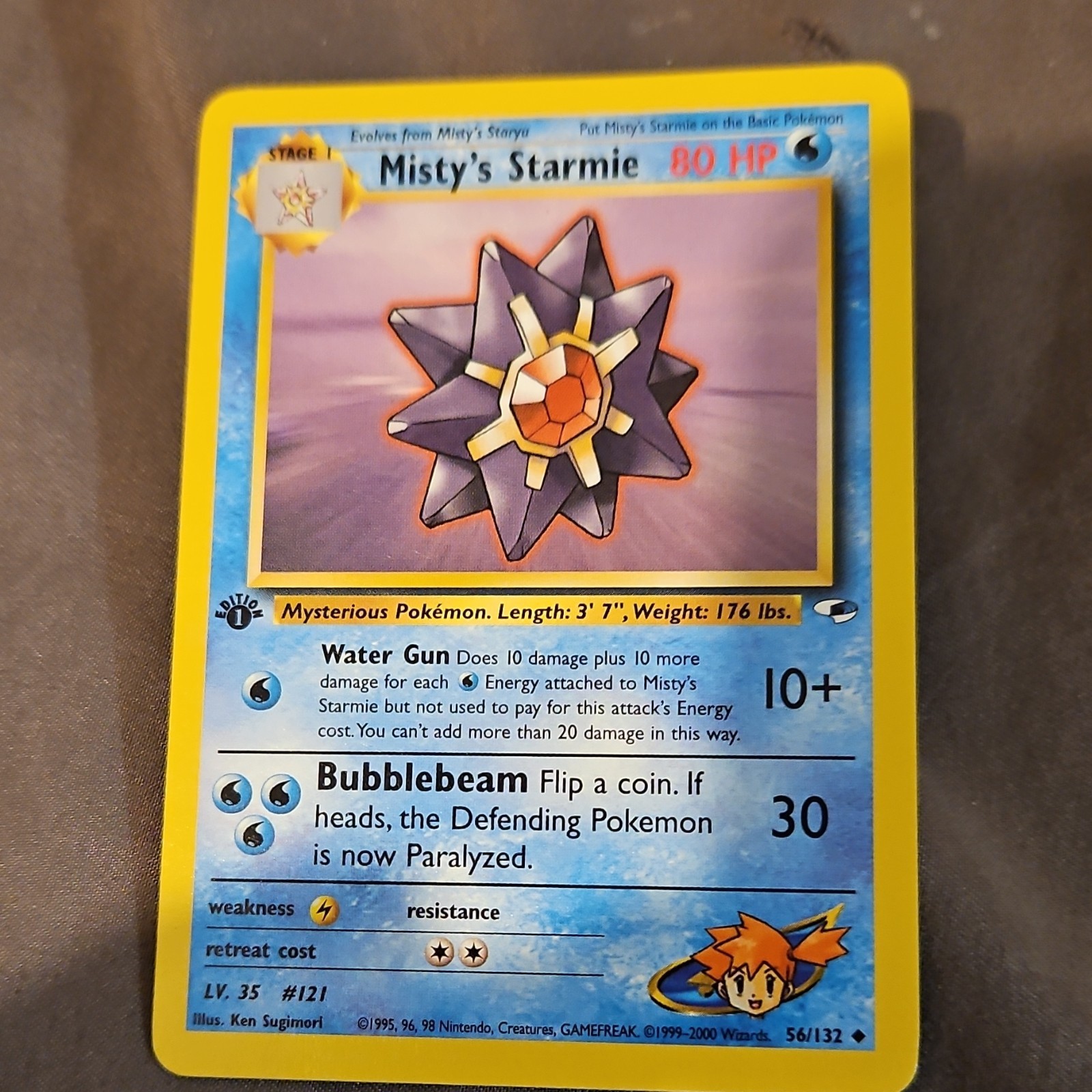 Pokémon Misty's Starmie 56/132 Gym Heroes 1st Edition Regular Uncommon