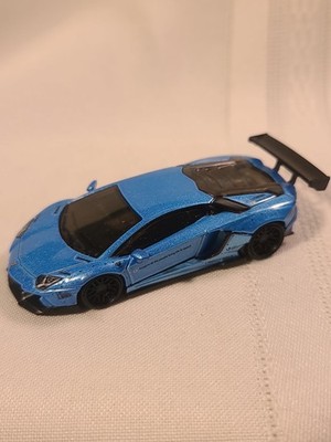 hot wheels lamborghini aventador blue black diecast car loose w/ rear spoiler