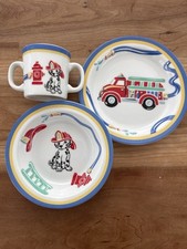 Tiffany Co Fire Station Kids Dish Set Plate Bowl Mug Japan 2005