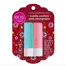 EOS Holiday Lip Balm, Raspberry Cloud & Blackberry Bellini, 0.14 oz, 2-Pack