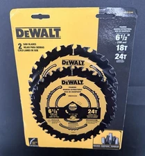 DeWalt 6-1/2 Inch 18T & 24T Framing Saw Blades, 2 Pk. (DWA1612CMB)
