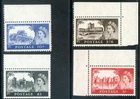 1958 QE2 GREAT BRITAIN 1st DE LA RUE CASTLES SET 4v MARGINAL U/MINT FREEPOST UK