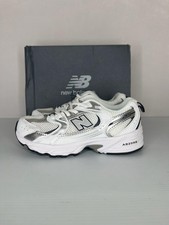 New Balance 530 Bungee Lace Kids 12 White Grey RG3 Running Shoes Sneakers NEW