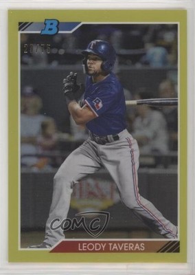 2020 Bowman Heritage Chrome Prospects Yellow Refractor 21/75 Leody Taveras 0cc9