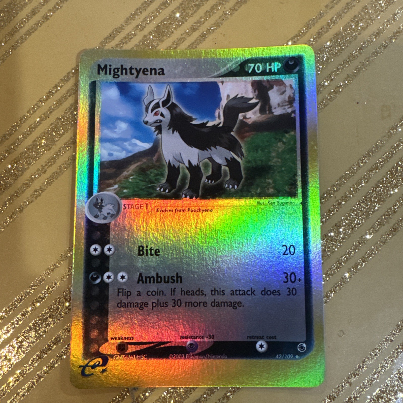 Pokémon TCG Mightyena EX Ruby & Sapphire 42/109 Reverse Holo NM