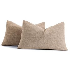 Chenille Decorative Throw Pillow Covers 12x20 Set 20" x 12" Pack of 2 Khaki