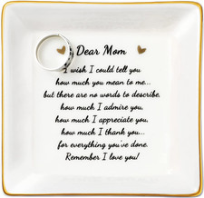 Gifts for Mom Birthday Unique from Daughter Ring Trinket Dish Tray Jewelry Ring