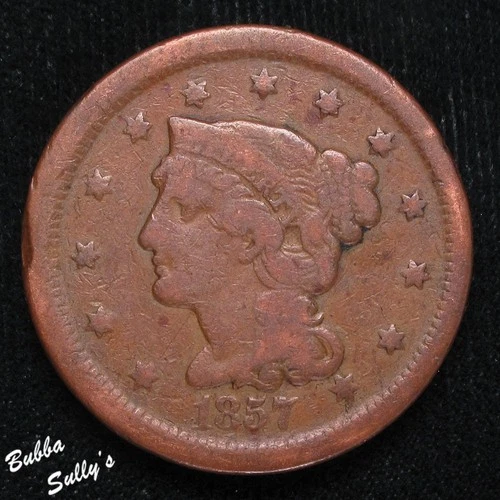 Photo of a 1857-P Large Cent from an eBay listing that sold on Jul 18, 2026