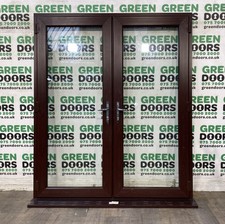 ROSEWOOD FRENCH DOORS BROWN WOODGRAIN WOOD GRAIN EXTERNAL EXTERIOR UPVC PVCU PVC