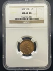 1909 VDB LINCOLN WHEAT CENT NGC MS64RB First Year Issue Gorgeous Coin!