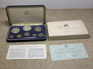1973 Barbados 8 PROOF Coin Set by The Franklin Mint w/ Case & COA