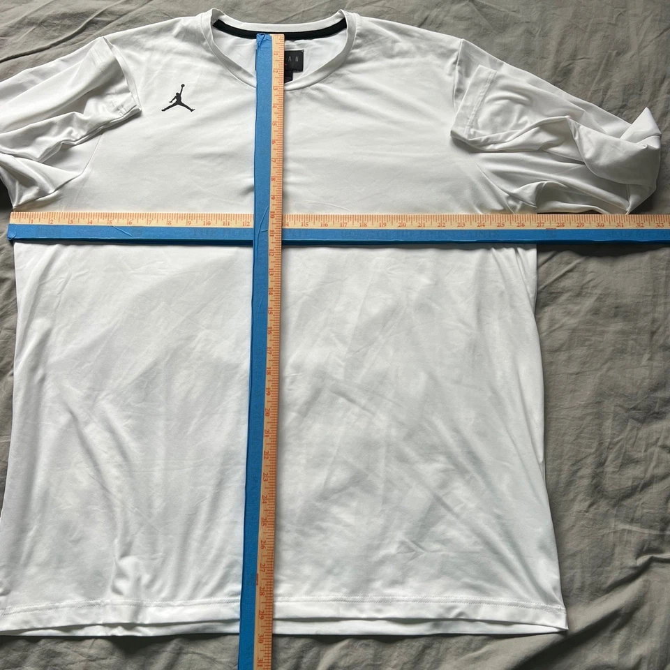 Camisa JORDAN Manga Larga Para Hombres XXL Dri Fit Atlética Blanca Baloncesto Ropa Deportiva Foto 4 de 4
