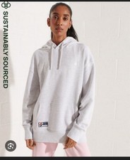Image of Womens Superdry Grey Oversized Hoodie